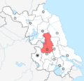 Yangzhou locator map in Jiangsu