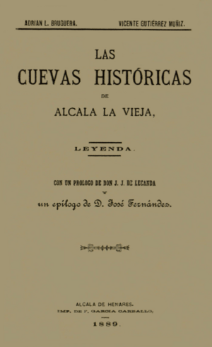 Archivo:A López Bruguera, V Gutiérrez Muñiz (1889) Las cuevas históricas de Alcalá la Vieja