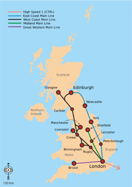 British main lines railway diagram