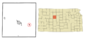 Ellis County Kansas Incorporated and Unincorporated areas Victoria Highlighted