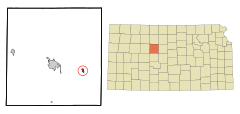 Ellis County Kansas Incorporated and Unincorporated areas Victoria Highlighted.svg