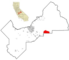 Fresno County California Incorporated and Unincorporated areas Squaw Valley Highlighted.svg
