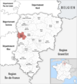 Locator map of Kanton Chauny