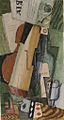 Louis Marcoussis Violon bouteilles de Marc et cartes 1919