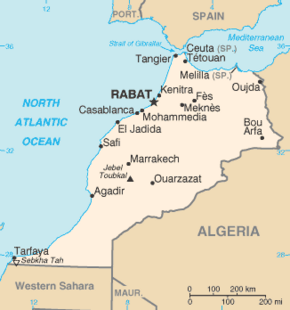 Archivo:Map of Morocco from CIA World Factbook
