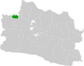 Map of West Java highlighting Depok City