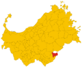 Map of comune of Nule (province of Sassari, region Sardinia, Italy) - 2016