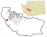 Pierce County Washington Incorporated and Unincorporated areas DuPont Highlighted.svg