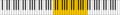 Range of soprano voice marked on keyboard