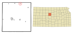 Russell County Kansas Incorporated and Unincorporated areas Luray Highlighted.svg
