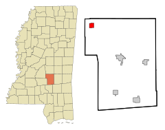 Smith County Mississippi Incorporated and Unincorporated areas Polkville Highlighted.svg
