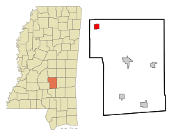 Smith County Mississippi Incorporated and Unincorporated areas Polkville Highlighted.svg