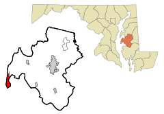 Talbot County Maryland Incorporated and Unincorporated areas Tilghman Island Highlighted.svg