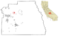 Tulare County California Incorporated and Unincorporated areas Woodlake Highlighted