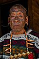 A headhunter in longwa village, nagaland