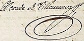 Firma de Claudio Martínez de Pinillos y Ceballos