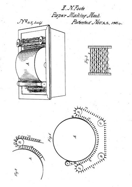 Foote's paper-making machine, 1864