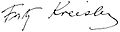 Fritz Kreisler's signature in 1909