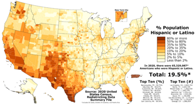 Archivo:Hispanic and Latino Americans by county