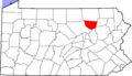 Map of Pennsylvania highlighting Sullivan County