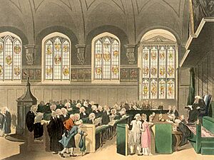 Archivo:Microcosm of London Plate 022 - Court of Chancery, Lincoln's Inn Hall edited