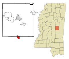 Neshoba County Mississippi Incorporated and Unincorporated areas Union Highlighted.svg