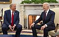 President Joe Biden meets with President-elect Donald Trump on November 13, 2024, in the White House Oval Office (cropped)