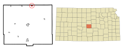 Rice County Kansas Incorporated and Unincorporated areas Geneseo Highlighted.svg