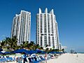Sunny Isles Beach view with Trump Royale tower