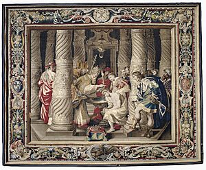 Archivo:Tapestry showing the Baptism of Constantine