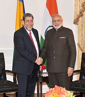 Archivo:The Prime Minister, Shri Narendra Modi meeting the Prime Minister of Saint Vincent and Grenadines, Dr. The Hon. Ralph Everard Gonsalves, at New York on September 24, 2015