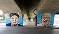 Wien - Donald-Trump- und Kim-Jong-un-Graffiti von Lush Sux