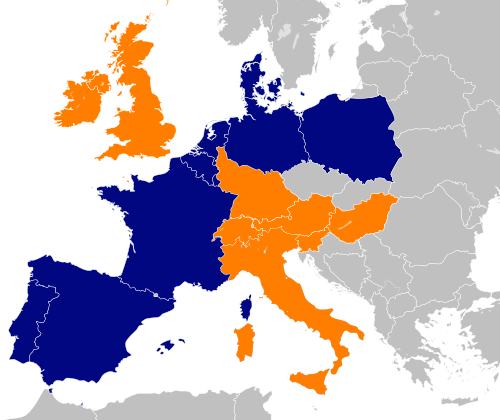 Aldi branches in Europe