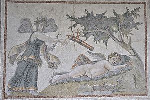 Archivo:Antakya Archaeological Museum Eros and Psyche mosaic 6044
