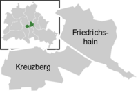 Mapa del distrito de Friedrichshain-Kreuzberg