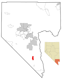 Clark County Nevada Incorporated and Unincorporated areas Searchlight Highlighted.svg