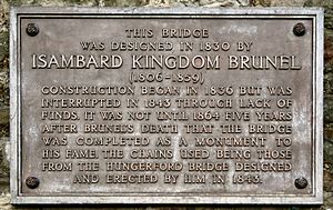 Archivo:Commemorative plaque on the Clifton Suspension Bridge