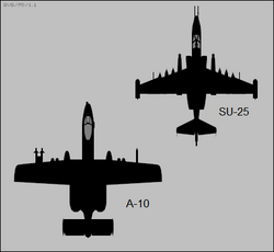 Archivo:Comparison of A-10 and Su-25