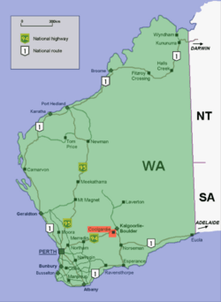Archivo:Coolgardie location map in Western Australia