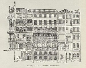 Archivo:Edificio del Banco Hispano-Americano. Sección longitudinal - Arquitectura y Construcción - Marzo de 1906
