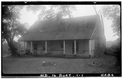 Historic American Buildings Survey Delos H. Smith, Photographer July 1940 FRONT ELEVATION - Burton House, Birmingham Drive, Burtonsville, Montgomery County, MD HABS MD,16-BURT,1-1.tif