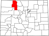 Map of Colorado highlighting Routt County.svg