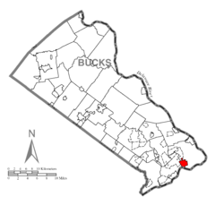 Map of Tullytown, Bucks County, Pennsylvania Highlighted.png