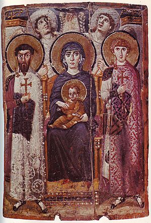 Archivo:Mary & Child Icon Sinai 6th century