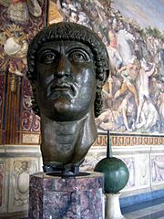 Archivo:Musei Capitolini-testa bronzea di Costantino-antmoose