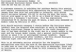 Archivo:NHC Bulletin for Category 5 Hurricane Otis during October 2023
