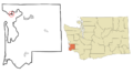 Pacific County Washington Incorporated and Unincorporated areas Tokeland Highlighted