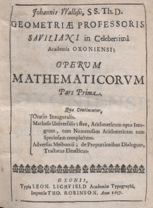 Archivo:Wallis - Opera mathematica, 1657 - 4611280