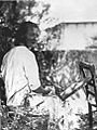 Charlotte Salomon painting in the garden about 1939