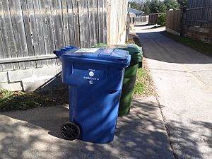Archivo:Contenedores de basura y reciclaje Garland, Texas